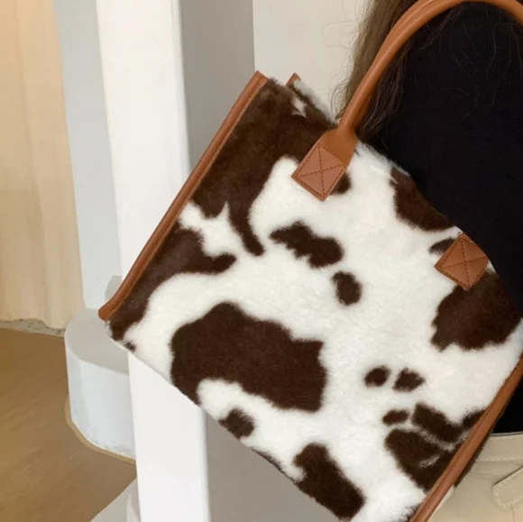 Brown Cow Print Tote Bag - Picture 7 of 12